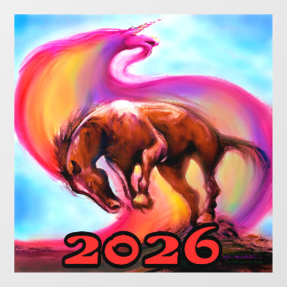 2026 Year of the Fire Horse Window Cling