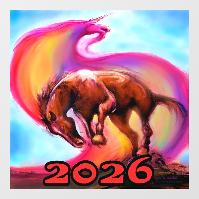 2026 Year of the Fire Horse Window Cling (Sheet)