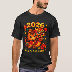 2026 Year Of The Horse Cute Lunar Newyear Art  T-Shirt