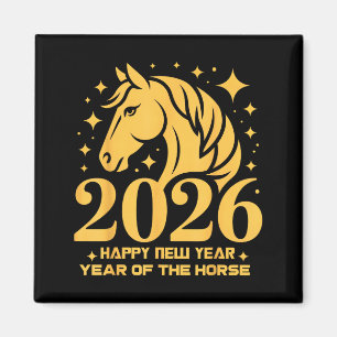 2026 Year Of The Horse Floral Zodiac Art Lunar New Magnet