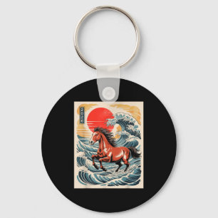 2026 Year Of The Horse Japanese Wave Art Lunar New Keychain