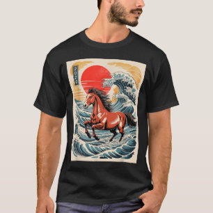2026 Year Of The Horse Japanese Wave Art Lunar New T-Shirt