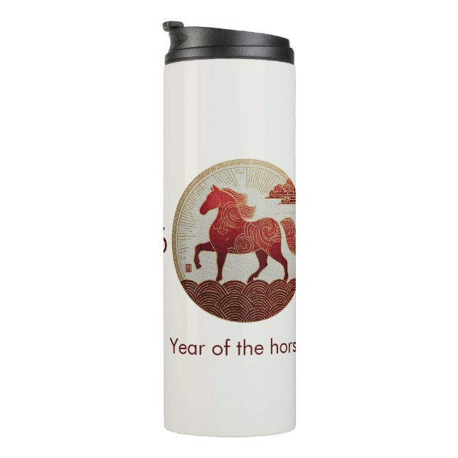 2026 Year of the Horse – Lunar New Year Art Thermal Tumbler (Rotated Right)