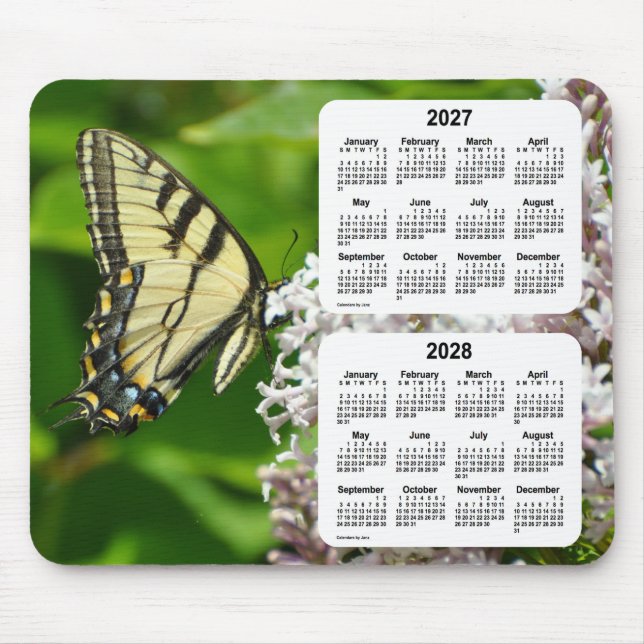 2027-2028 Swallowtail Butterfly Calendar by Janz Mouse Pad (Front)
