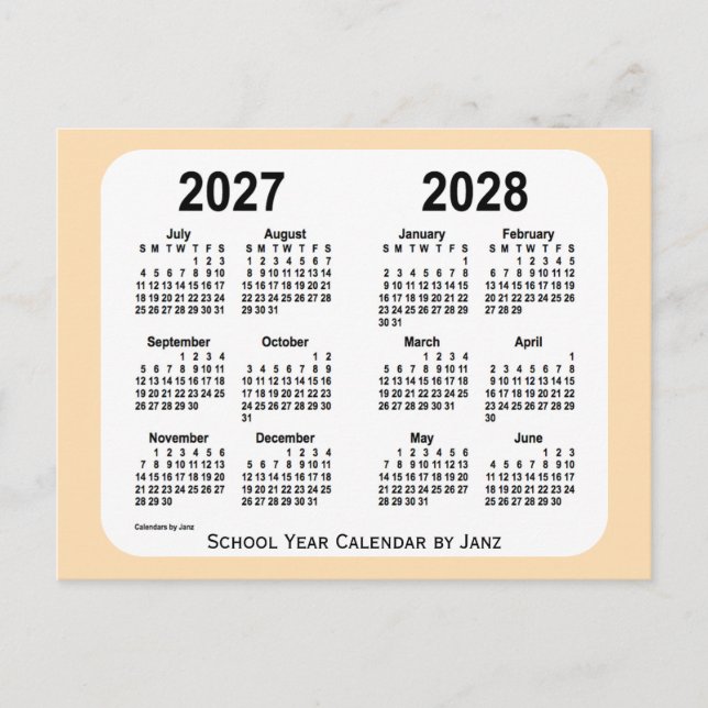 2027-2028 Wheat Mini School Calendar by Janz Postcard (Front)