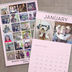 2027 - 24 Photo - Blush Pink - Modern Family Calendar