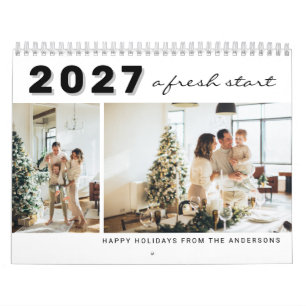 2027 A Fresh Start New Year Modern Custom Photo Calendar
