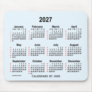 2027 Alice Blue 52 Weeks Calendar by Janz Mouse Pad