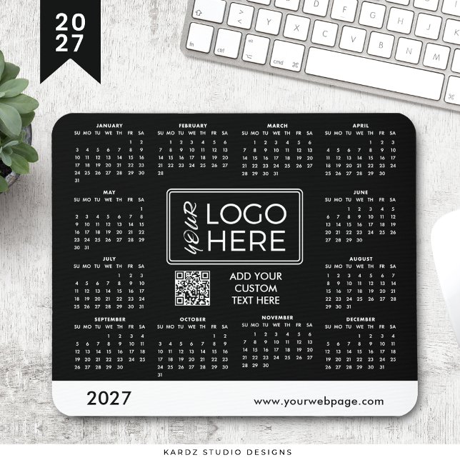 2027 Black Corporate Logo Calendar Mouse Pad (Creator Uploaded)