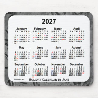 2027 Black Holiday Art Calendar by Janz Mouse Pad