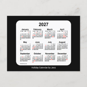 2027 Black Holiday Mini Calendar by Janz