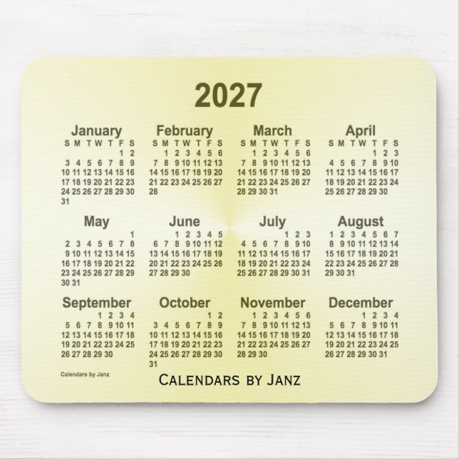 2027 Brass Calendar by Janz Mouse Pad (Front)