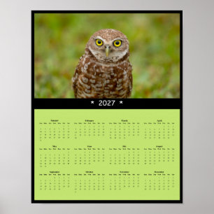 2027 Burrowing Owl Wall Calendar - Standing Tall Poster
