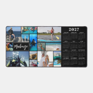 2027 Calendar 14 Photos Name Custom Colour Desk Mat