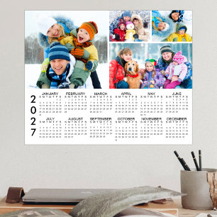2027 Calendar 4 Photo Collage Personalized Poster