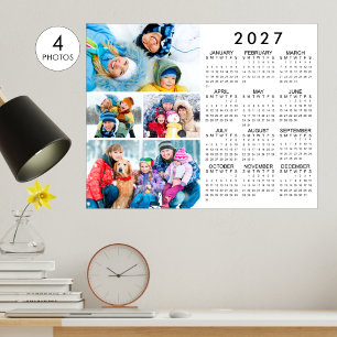 2027 Calendar 4 Photo Simple Poster