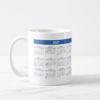 2027 Calendar By Month Home School Office Coffee Mug