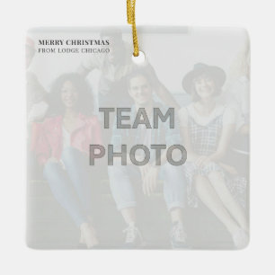 2027 Calendar Company Photo Business QR Code Ceramic Ornament