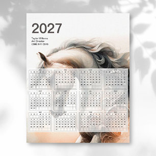 2027 Calendar Equestrian Horse Art Poster