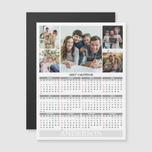 2027 Calendar - Family Photos Magnet Card