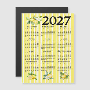 2027 Calendar, Greek Fret, Cosmic Latte on Blue Magnetic Invitation