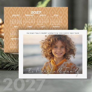 2027 Calendar - HNY Photo - Handwritten Script Holiday Card