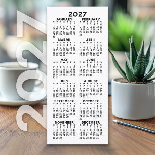 2027 Calendar - Modern Minimalist Card
