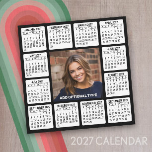 2027 Calendar - Photo in the Centre Holiday Card