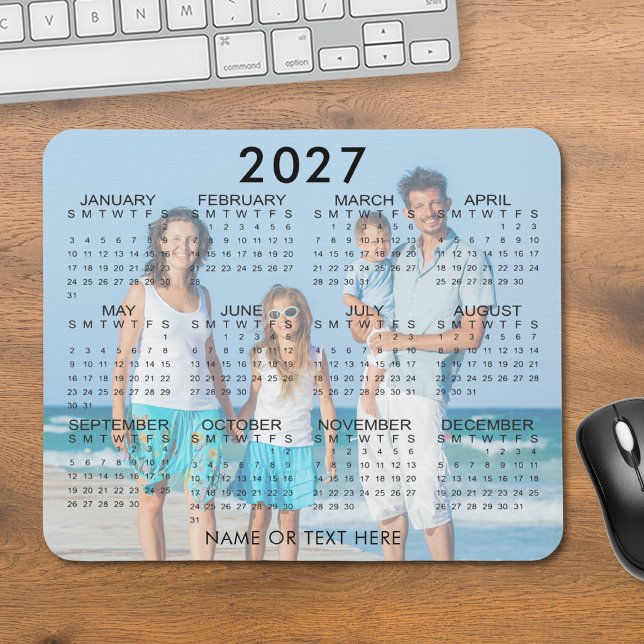 2027 Calendar Photo Overlay Custom Mouse Pad (Creator Uploaded)