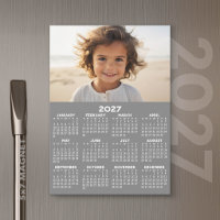 2027 Calendar with Photo - Full Year Magnetic Card
