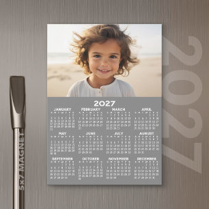 2027 Calendar with Photo - Full Year Magnetic Card
