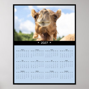 2027 Camel Wall Calendar - Desert Journey Poster