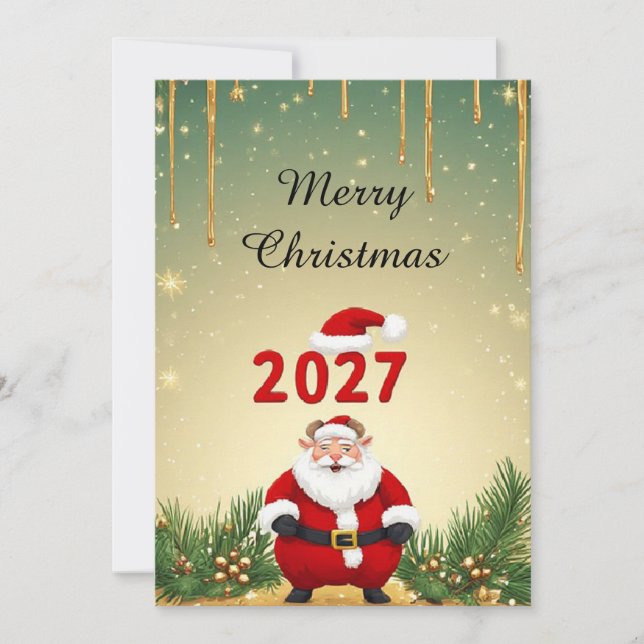 2027 Christmas & New Year Design Invitation (Front)