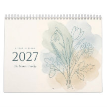 2027 Custom Botanical Family Wall Calendar