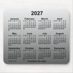 2027 Faded White Calendar by Janz Mouse Pad