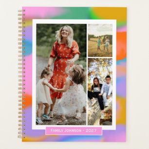 2027 Family mom photos colourful modern beautiful Planner