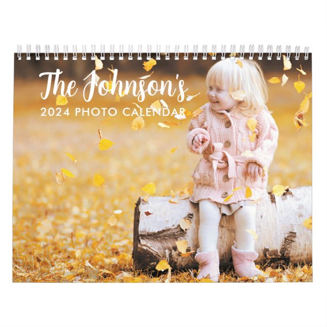2027 Family Photo Calendar | Editable Year Text (Cover)