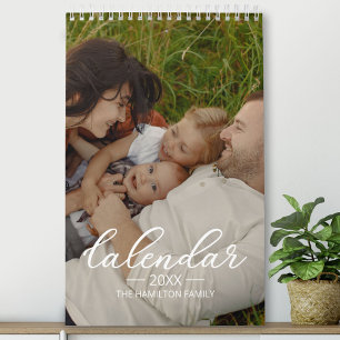 2027 Family Photo Chic Script Calendar