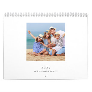 2027 Family Photo Keepsake Custom 12 Month Calendar