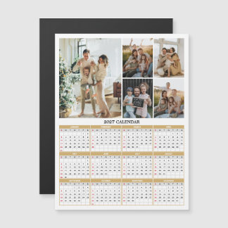 2027 Family Photos Calendar Magnetic Card