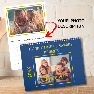 2027 Family Photos Monthly Message Wall 2-Page Calendar