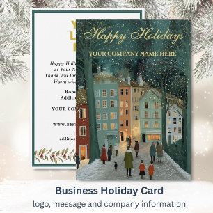 2027 Festive Business Company Logo Holiday  Card