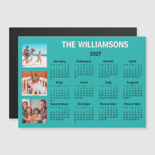2027 Fun Colourful Calendar Photo Collage Magnet