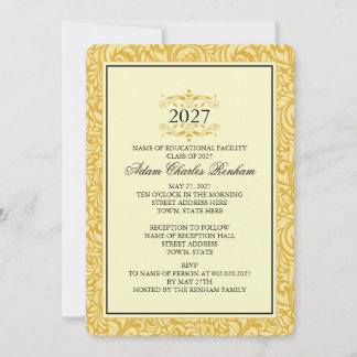 2027 Graduation Template Golden Yellow Formal