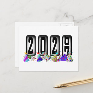 2027 Happy New Year Odometer Postcard