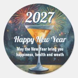 2027 Happy New Year Stickers