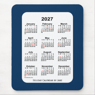 2027 Holiday Police Box Blue Calendar by Janz Mouse Pad