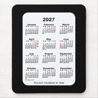 2027 Holiday Two Tone Black Calendar by Janz Mouse Pad