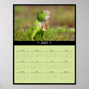 2027 Iguana Wall Calendar - Exotic Wildlife Poster