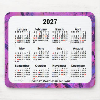 2027 Magenta Holiday Art Calendar by Janz Mouse Pad
